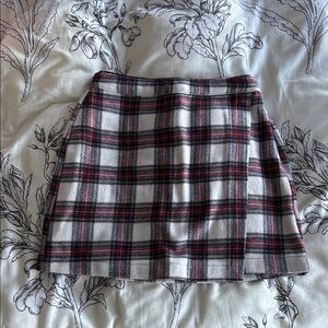 Abercrombie & Fitch Plaid Mini Skirt in Red, Black, and White